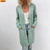Casual Knit Button-up Cardigan with Long Sleeves for Women