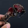 Red Flash Labradorite Gemstone Pure Copper Wire Wrapped Handmade Cuff/ Bangle Jewelry For Gift