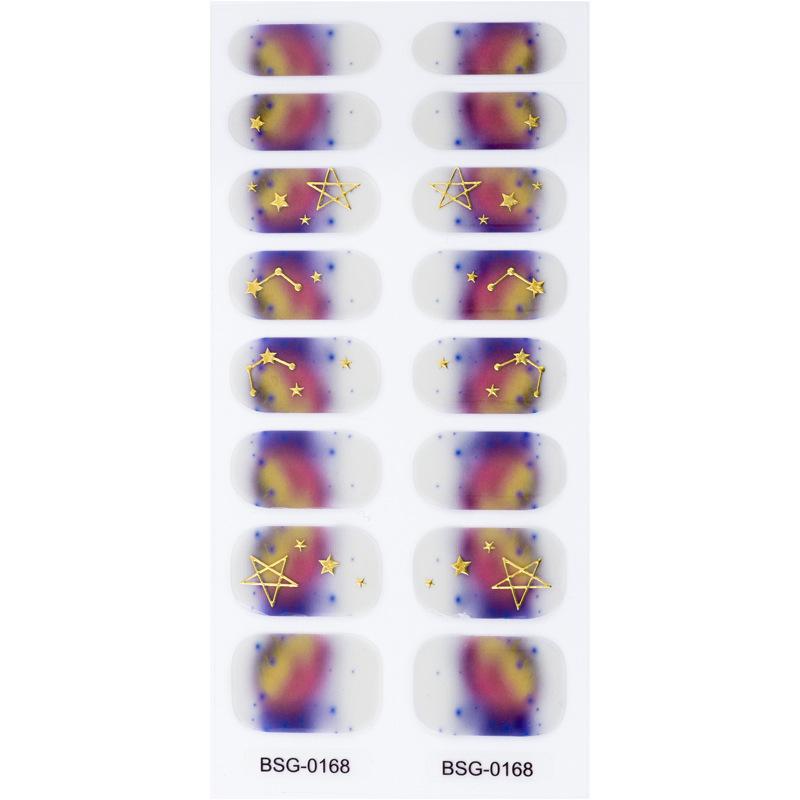 Наклейка для ногтей с рисунком 5D Полуотвержденная гелевая наклейка для ногтей декоративная Бронзовая