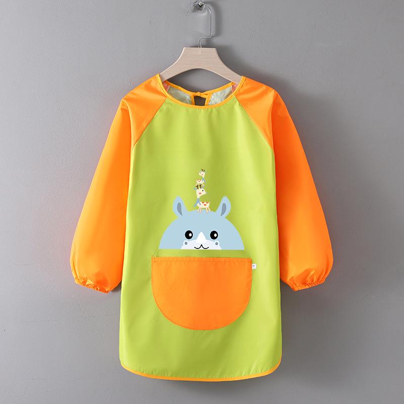 Детский водонепроницаемый художественный фартук с логотипом - Двусторонний фартук для рисования и еды