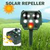Ultrasonic Cat Dog Repellant Waterproof Solar Powered Animal Deterrent LED Light Alarm for Orchard Greenhouse Vegetable Garden