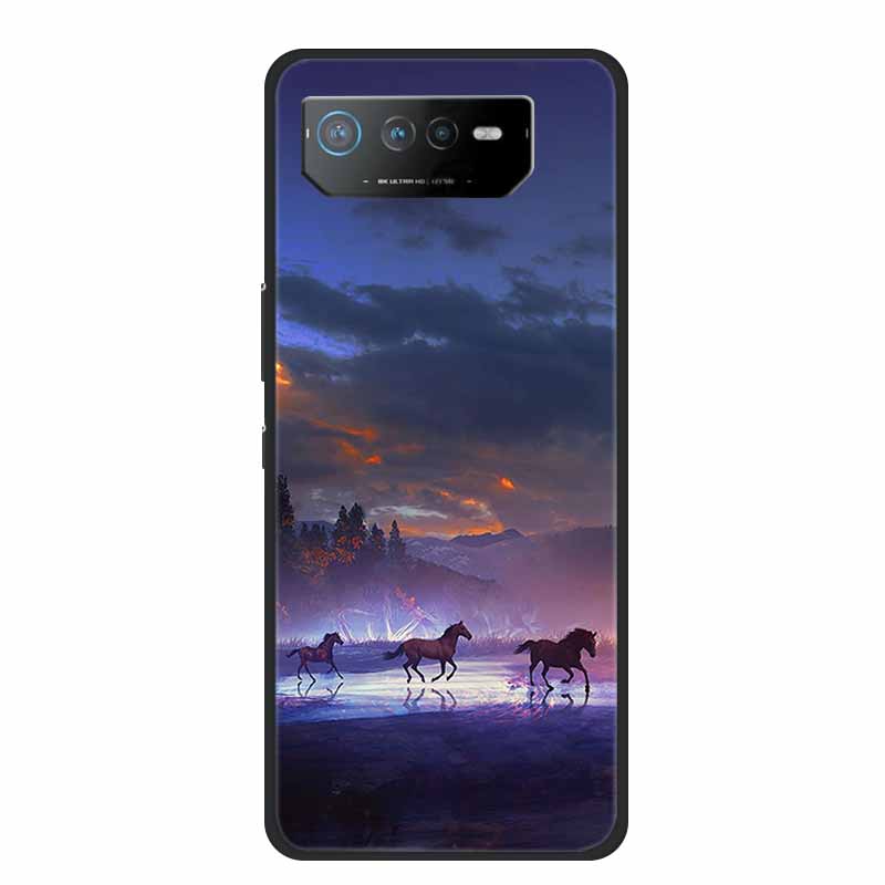 Чехол для телефона Asus ROG Phone 6D Ultimate Задняя крышка Черный ТПУ Силикон Мягкий Чехол Для Asus ROG Phone 6 Pro Чехол Phone6 Pro