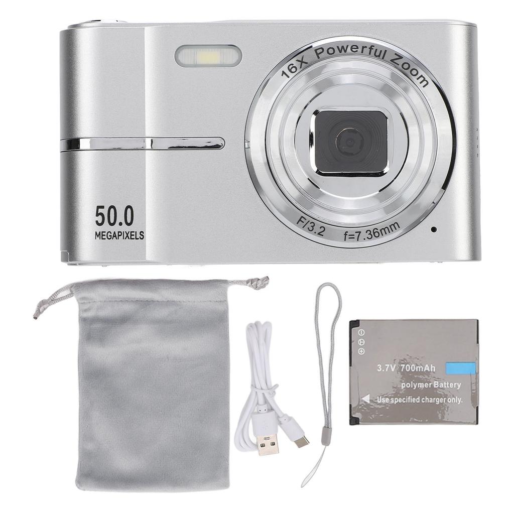 Карманная цифровая камера FHD 1080P 50MP Поддержка AF Автофокус 16X Zoom Студенты Портативный Компактный Маленький