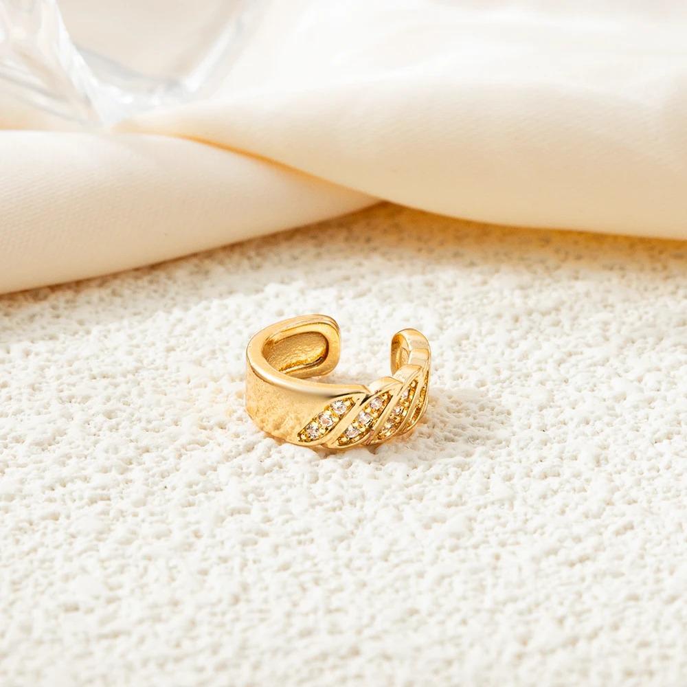 3 шт. Цирконий Корейская Волна Многослойные Геометрические Ear Cuff Клипсы Серьги Для Женщин Без Прокола Непрокалываемые Украшения