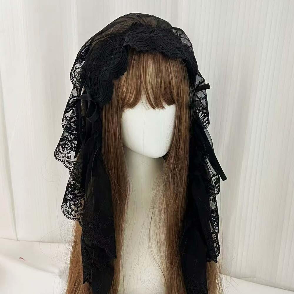 Black / White Lace Bow Hair Band Gothic Style Lolita Girls Headband Lolita Headwear Party