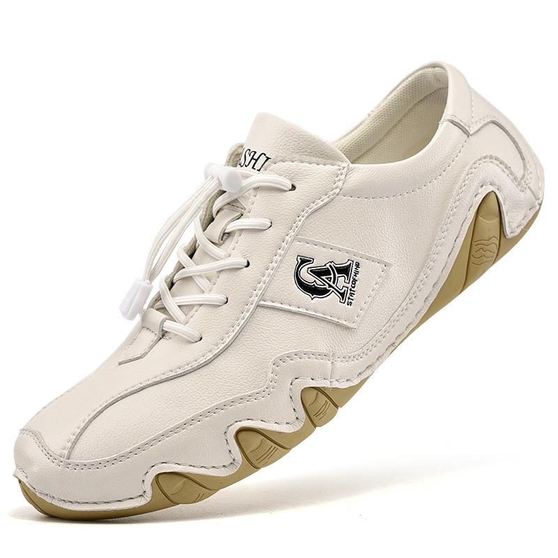 Весенние новые повседневные туфли из натуральной кожи для вождения, дышащие, мужские британские повседневные туфли Octopus Gommino с низким верхом