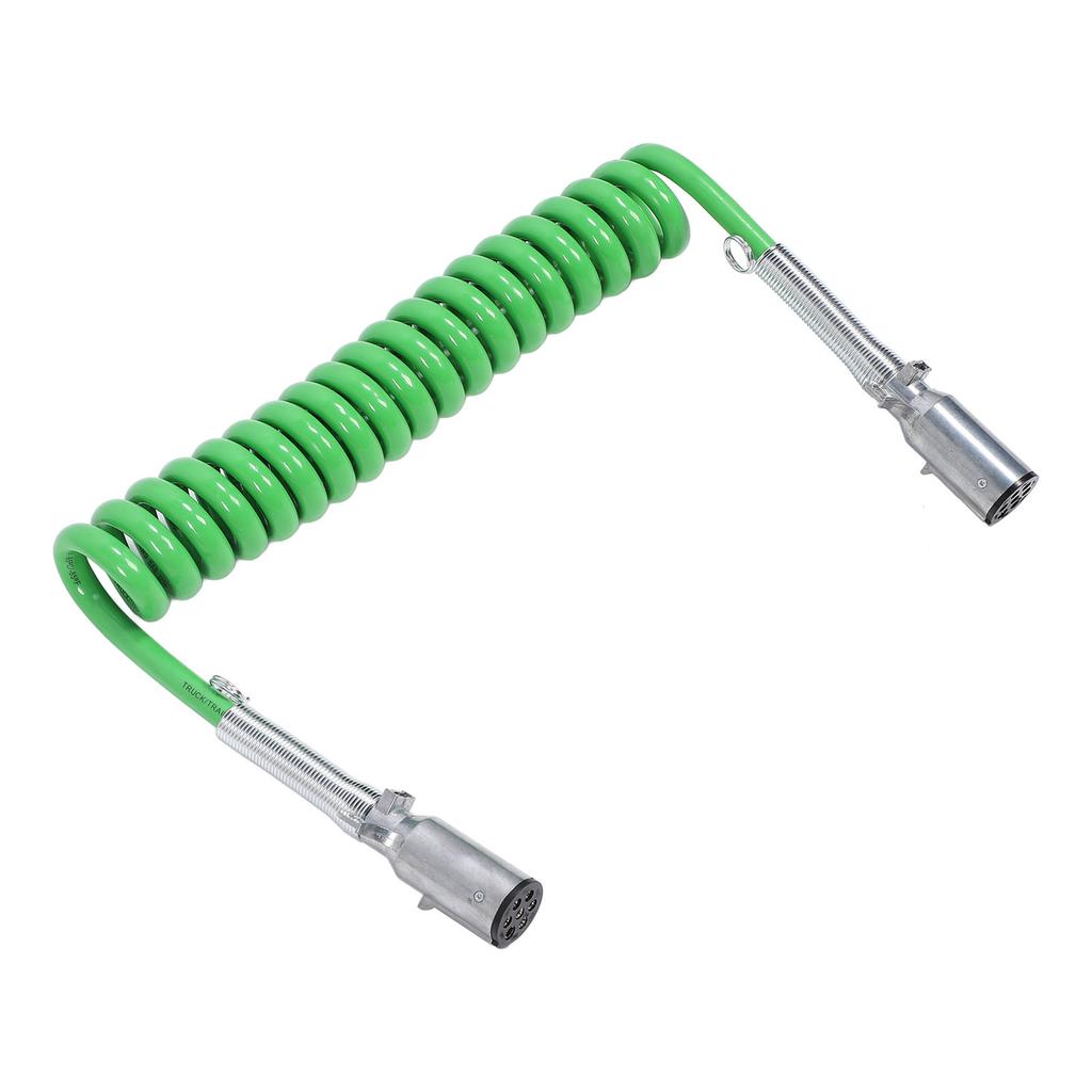 7-контактный спиральный шнур для прицепа 15 футов Улучшенные характеристики Сверхмощный электрический спиральный кабель для полуприцепа, тягача