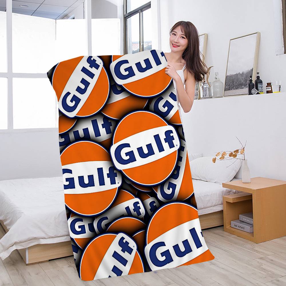 G-Gulf Racing Car Logo Микрофибра Печатное Пляжное Полотенце Скалолазание Йога Пляж Плавание Бег Впитывающее Мягкое Полотенце