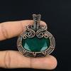 Emerald Pendant, Handmade Gemstone 999 Copper Wire Wrapped Pendant Antique Jewelry, For Gift Silver Jewelry