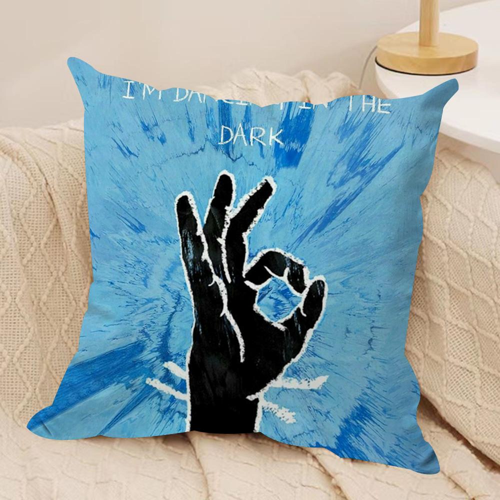 Ed Singer S-Sheeran Cushion Cover Soft Plush Fabric Double-Sided Printed Sofa Cushion Cover for All Seasons Home Decor Gift