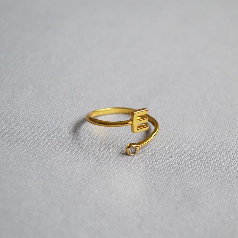 2019 Exquisite Adjustable Initial Ring for Women - Stackable Open Design for Index Finger