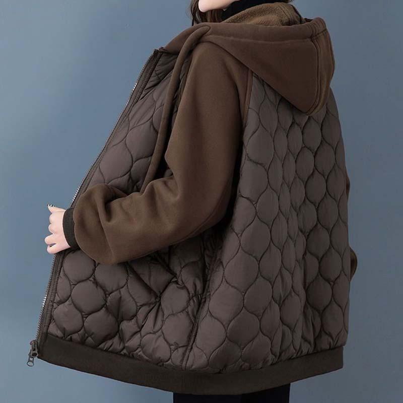 Зимнее женское хлопковое пальто с капюшоном, большой размер, свободная толстая теплая куртка-пуховик, большой размер, свободное пальто