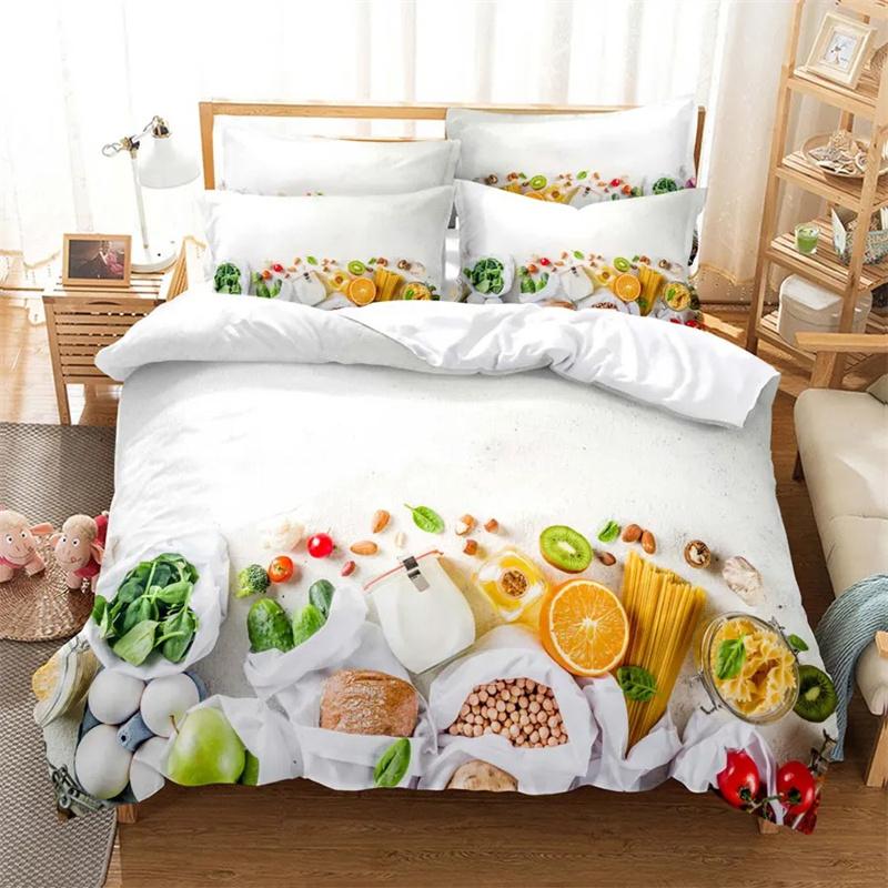 3D Summer Tropical Fruit Duvet Cover with Pillowcase King Full Size Queen Double Bed Quilt Case Linens Single Twin Bedding Sets