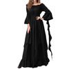 Women's Vintage Solid Color Lace Collar 3/4 Sleeve Cos Dress
