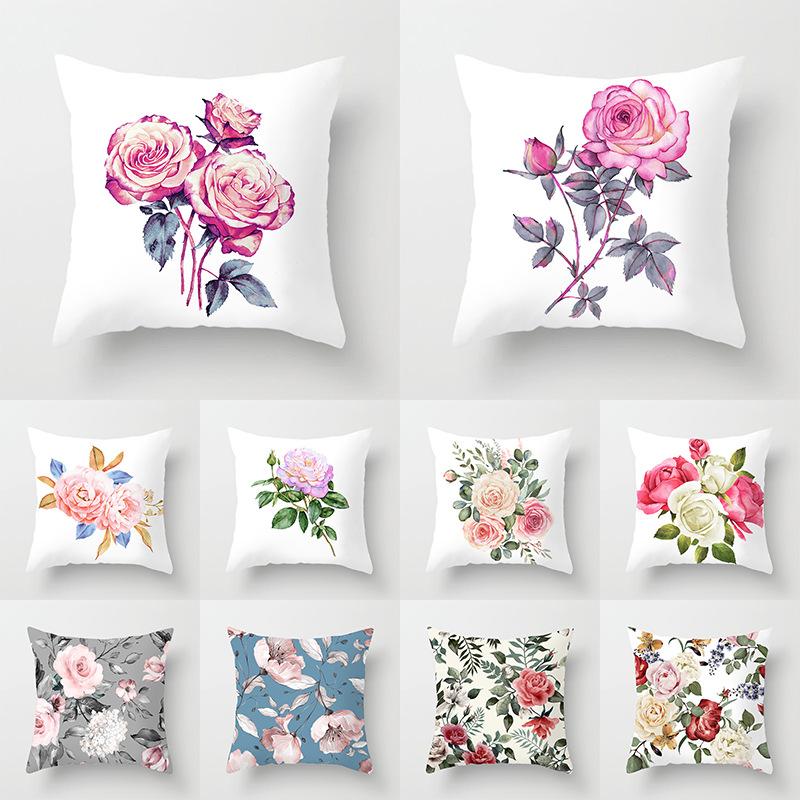 New Rose Flower Pillow Cover Home Sofa Pillow Cushion Cover Side Sleeping Chair Soft Premium Durable Quality Useful