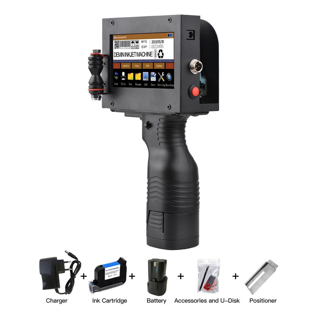 Ручной принтер Портативный струйный принтер Струйный принтер кода с 4,3-дюймовым светодиодом