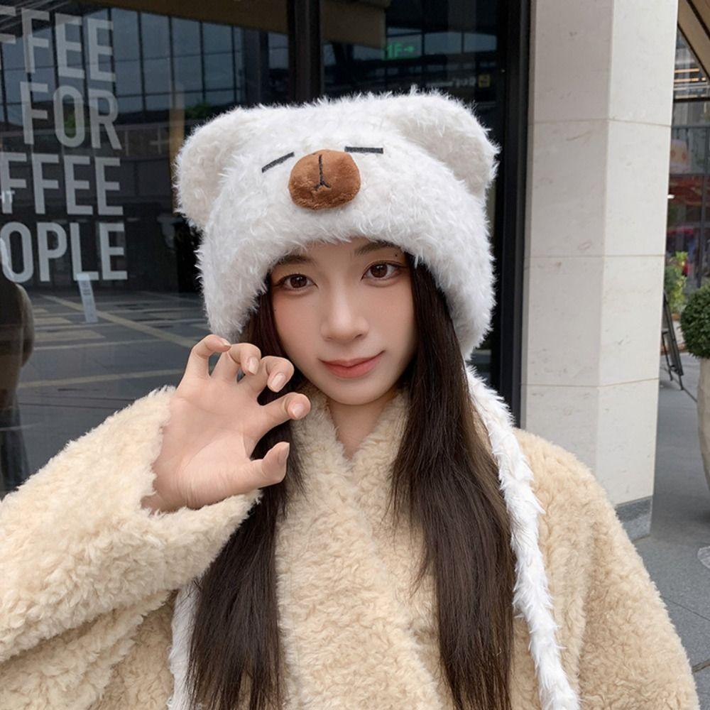 Kawaii Capybara Pullover Hat Cartoon Woolen Hat Casual Warm Cap  Cycling