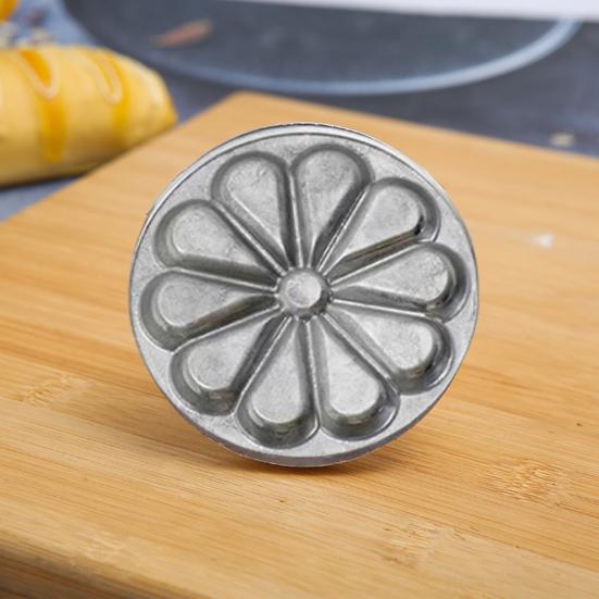 Пресс-форма для тиснения печенья, круглая металлическая форма для пресса для печенья с деревянной ручкой, штамп для тиснения печенья, инструмент для самостоятельной выпечки