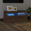 VidaXL TV Cabinet with LED Lights Brown Oak 90x35x40 Cm, TV Unit with LED Light, TV Stand, Media Cabinet, Furniture 815677