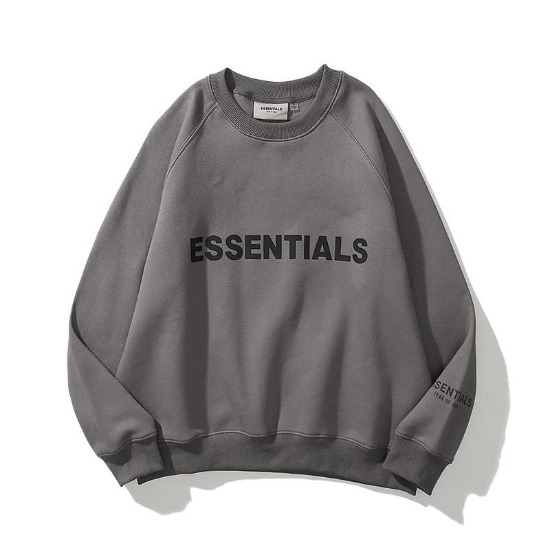 High Street Trend Brand ESSENTIALS Fleece-Lined Heavyweight Flocked Letter Hoodie for Men & Women