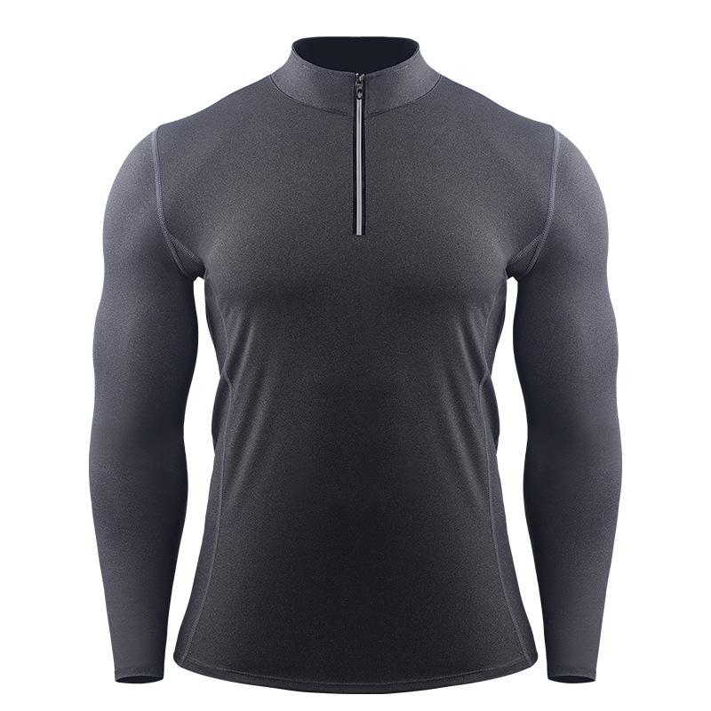 CANGHPGIN Мужская компрессионная спортивная футболка для бега, плотная спортивная одежда с длинными рукавами для фитнеса, быстросохнущая