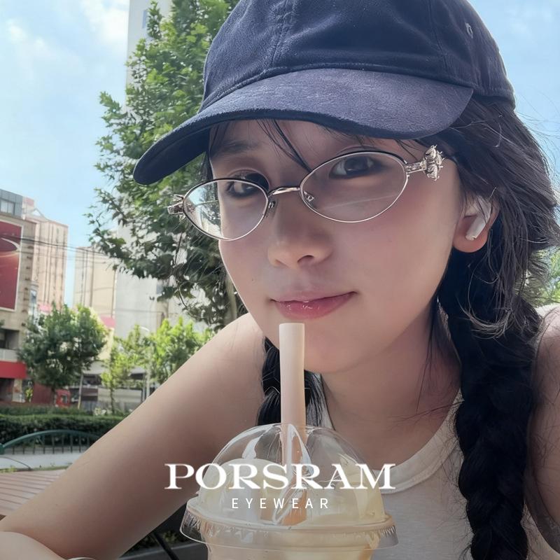 New gm Jewelry Series Oval Glasses Frame Women Diamond Fashion Plain Glasses Carat High-end frames