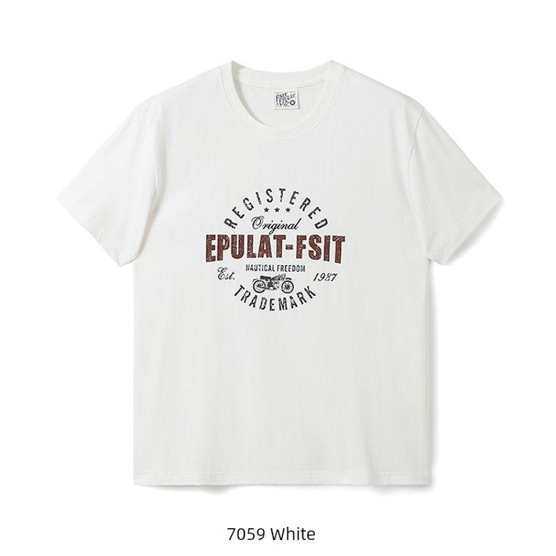 American vintage Cotton Niche Fashion Brand Motorcycle Print T-shirt Men's Short Sleeve Summer Bottoming Shirt Foreign Trade Men's T-shirt