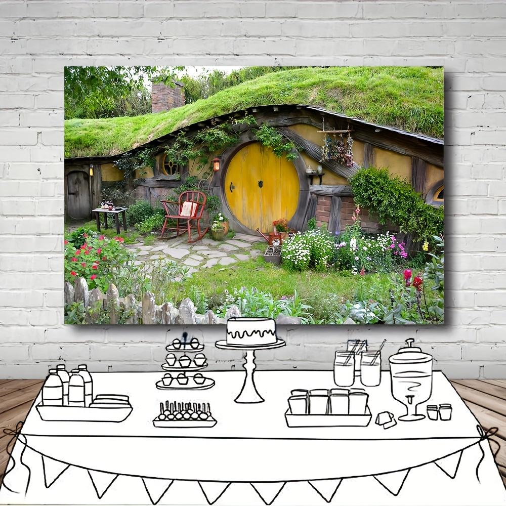 Hobbit Cave Photography Background Matamata Rural Hobbit Living Room Green Grass Garden Hobbit Cave Background