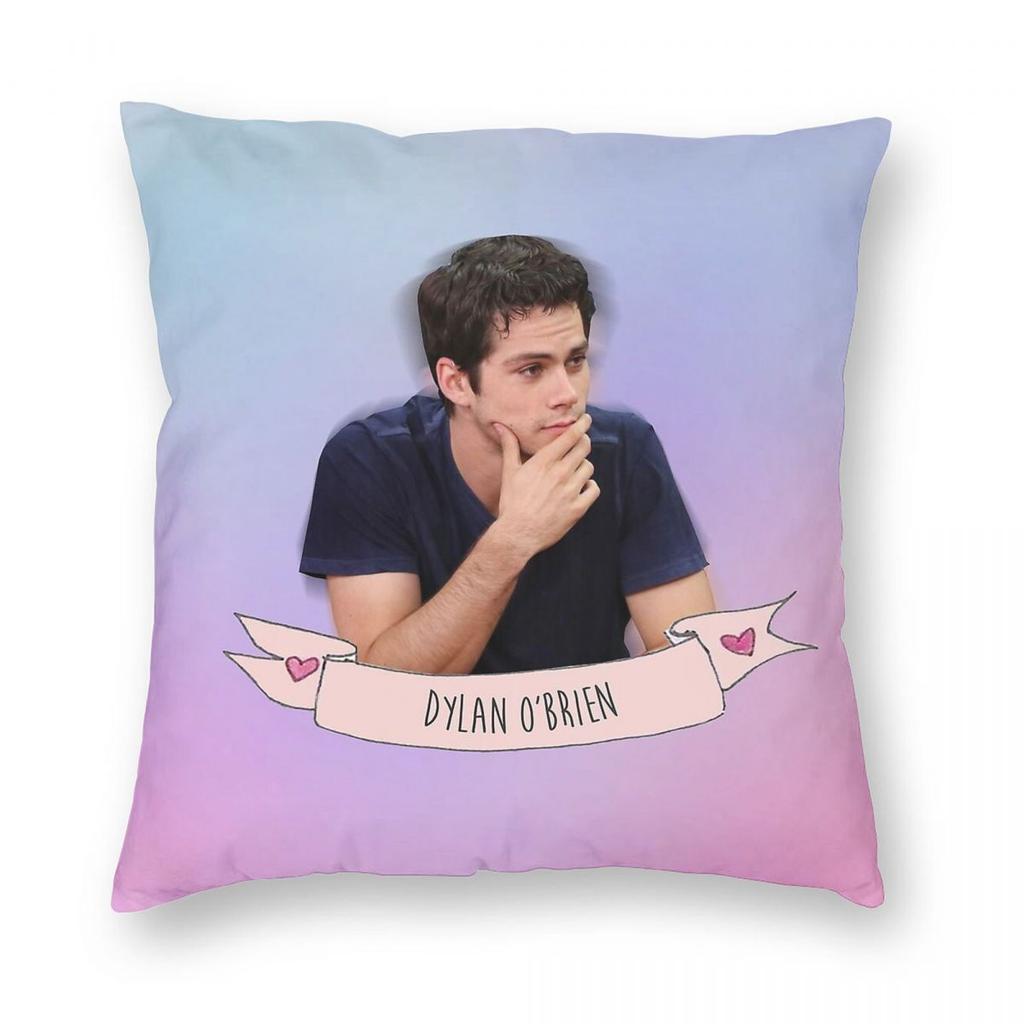 Dylan O'Brien Thinking Square Pillowcase Polyester Linen Velvet Pattern Zip Decorative Pillow Case Home Cushion Cover