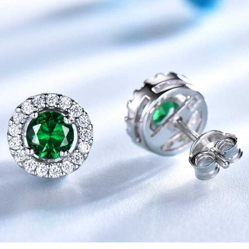 Gica Gema Ювелирные изделия из стерлингового серебра S925, круглые персонализированные классические серьги-гвоздики для женщин, изысканные ювелирные изделия высокого качества, подарок на День святого Валентина