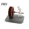 Decorative Skeleton Ornament Waterwheel Decoration for Fish Tank, Spooky Skull Aquarium Landscaping Decor Ornament, Tank Accessories