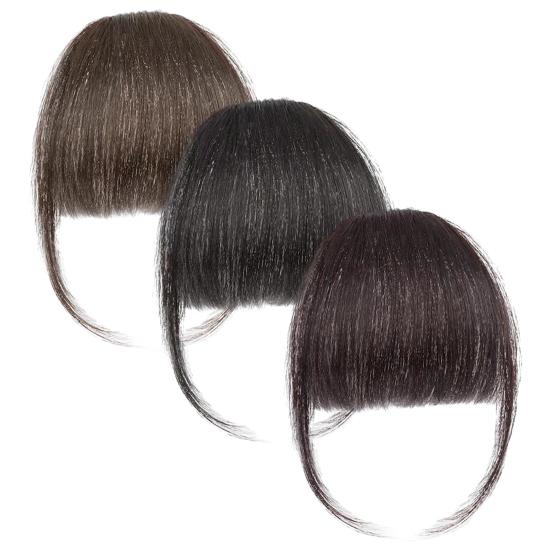 Women Clip-in Bangs Natural Forehead Bangs Hair Extensions Black Brown Straight Bangs Fringe Wig Hairpieces