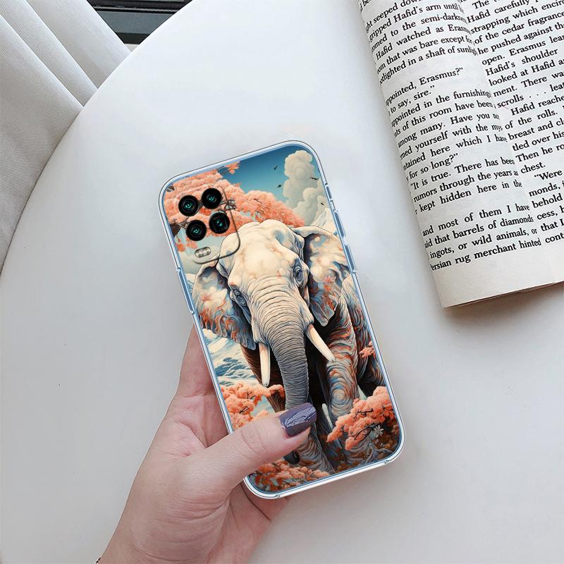 RP5 Animal Elephant Transparent Phone Case for Samsung Galaxy A04 A04S A14 A23 A34 A54 M23 M33 M52 M53