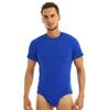 Mens One Piece Short Sleeve T-shirt Bodysuit Male Fitness Romper Pajamas  Playsuit