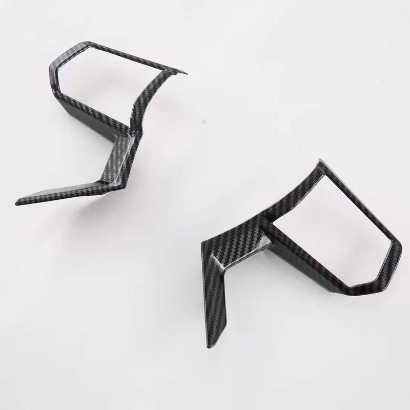 For Mitsubishi Outlander 2024 ABS Carbon Fiber Steering Wheel Button Frame Panel Trim Moulding Car Styling Accessories