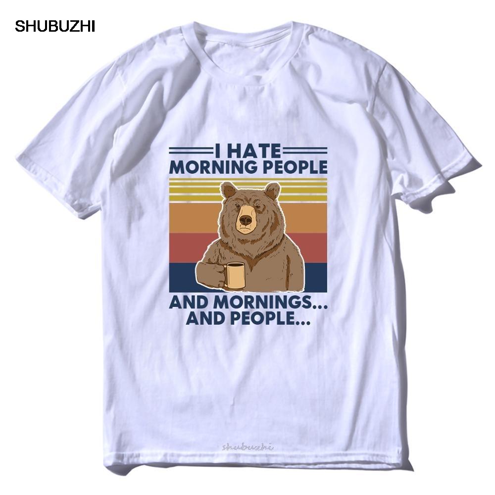 Кемпинг Медведь Я Не Люблю Утренних Людей и Утра и Людей Винтажная Шея Летняя Мужская хлопковая Футболка Юмор Подарок женщины Топ футболка 3XL