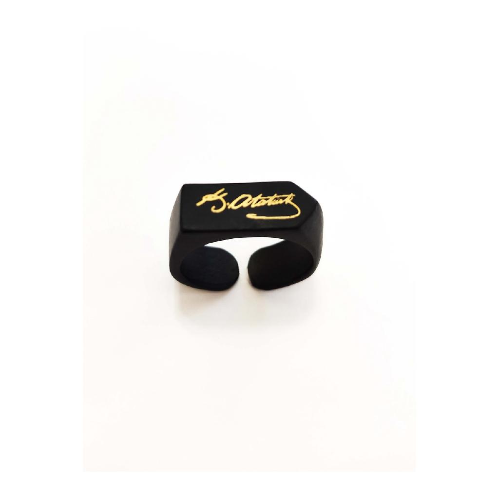 Кольцо K.atatrk Signature, черное матовое