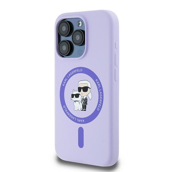 Karl Lagerfeld KLHMP15LSCMKCRHU iPhone 15 Pro 6.1" purple/purple hardcase Silicone Karl&Choupette Heads Ring MagSafe