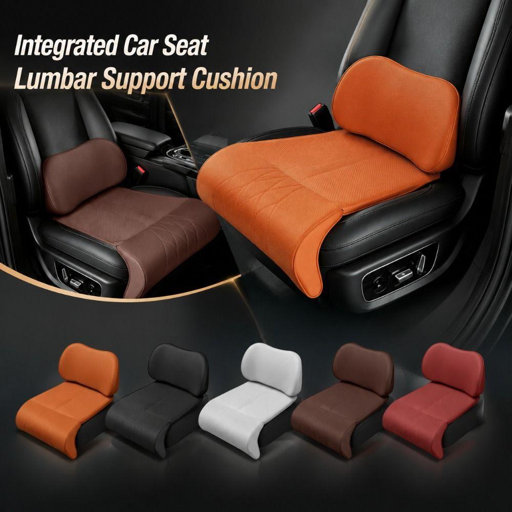 Memory Foam Integrated Lumbar Leg Support Mat Leather Extended Seat Cushion  Vehicle Universal