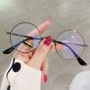 Fashion Vintage Anti -Blue Light Glasses Clear Lens Retro Metal Frame Eyewear Eyeglasses Oversized Round Circle Eye Glasses
