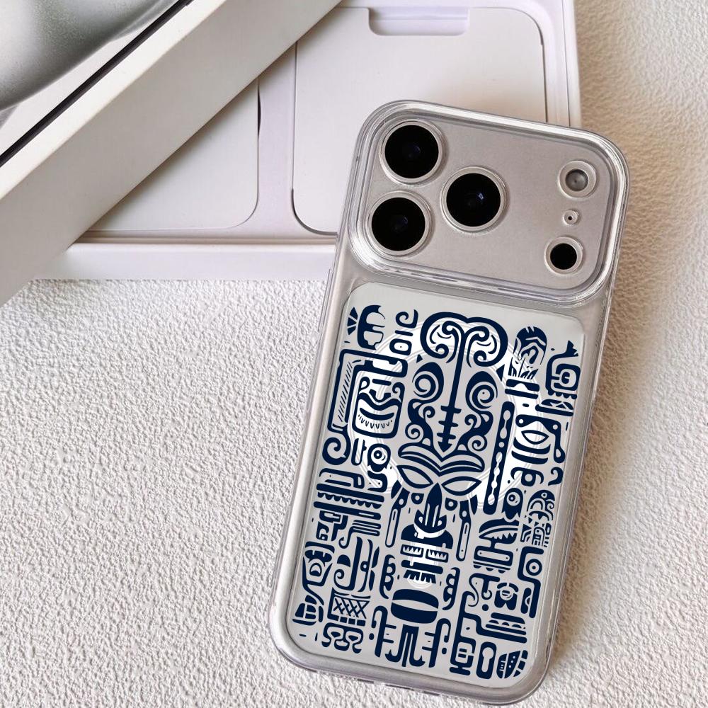 Роскошный чехол для телефона с тики-узором для iPhone 17 16 15 14 13 12 Pro Max Plus с магнитным кристально чистым чехлом Беспроводная зарядка