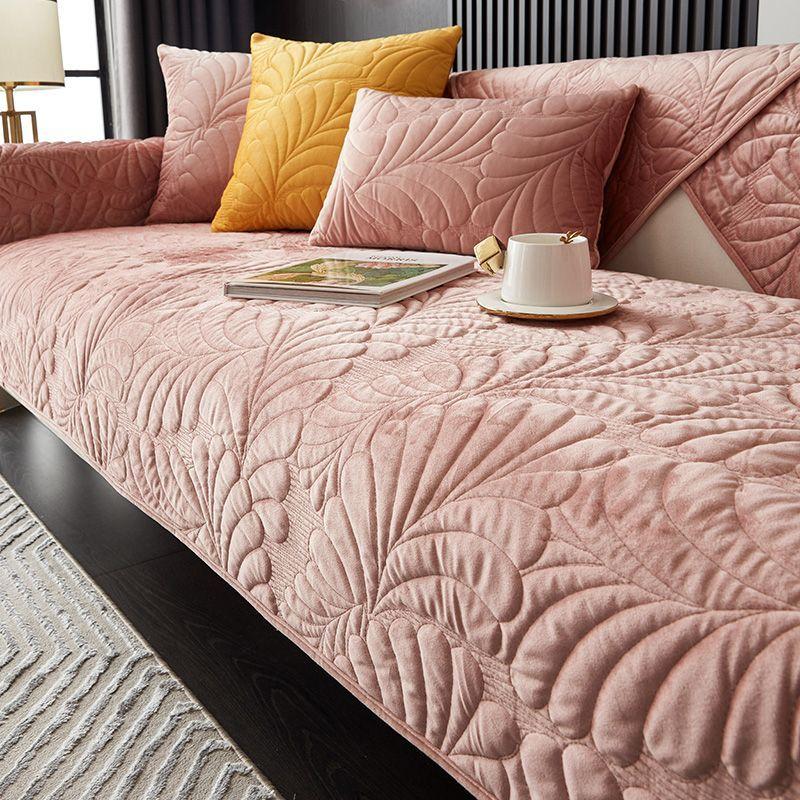 Зимняя плюшевая диванная подушка в скандинавском стиле, простая утолщенная нескользящая высококачественная кожаная подушка для дивана, чехол на спинку, шарф, полное покрытие