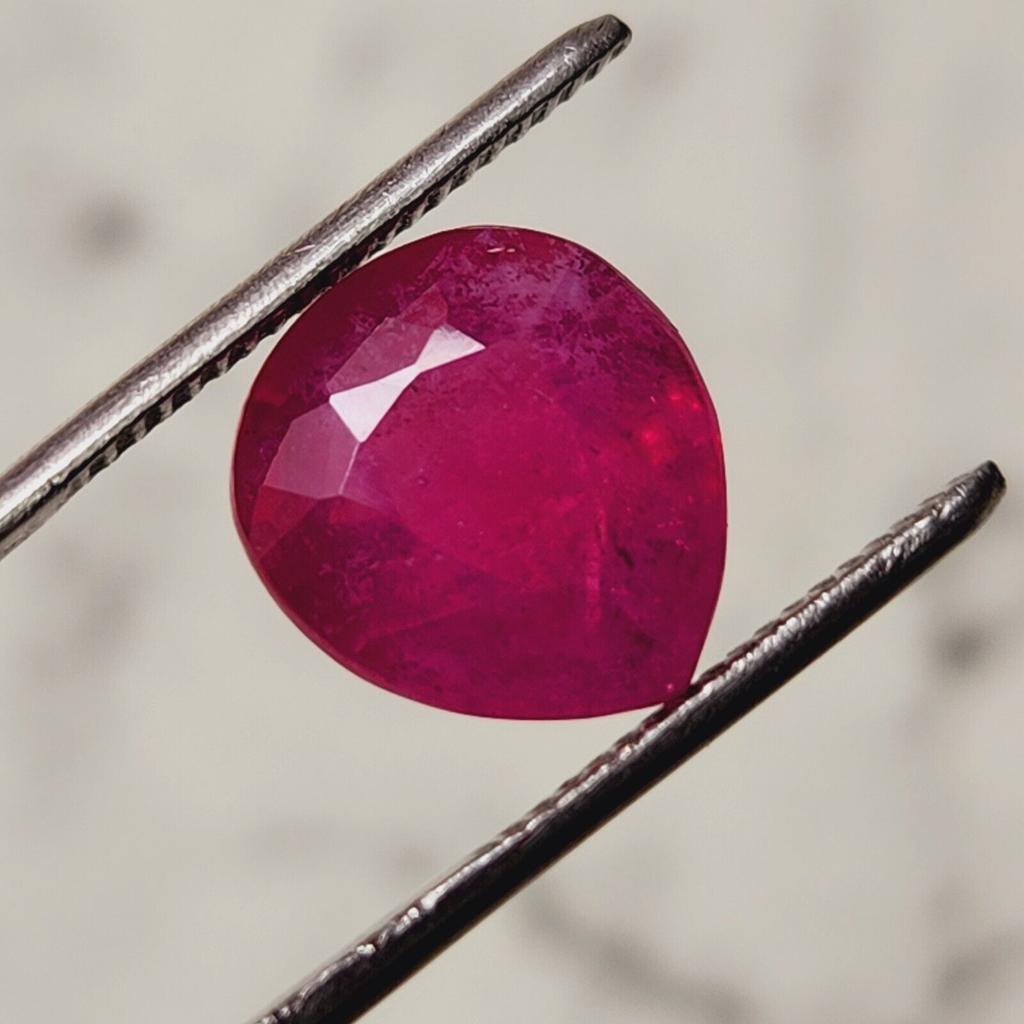 7.30 Cts Natural Mozambique Red Ruby Heart Shape Certified Heated Gemstone