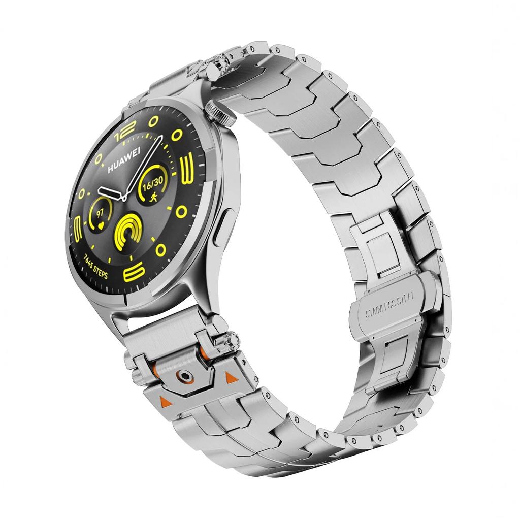Ремешок из нержавеющей стали 22 мм 20 мм для Huawei Watch GT4 5 46 мм/GT5 Pro GT3 GT2 Металлический браслет для Samsung Galaxy Watch 7/6/5/4