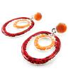 [J1835] - 'Les Acidulés' Designer Earrings Red Orange
