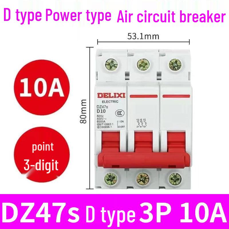 Delixi DZ47S Circuit Breaker: Air Switch for Single/Three-Phase, 1P/2P/3P/4P.