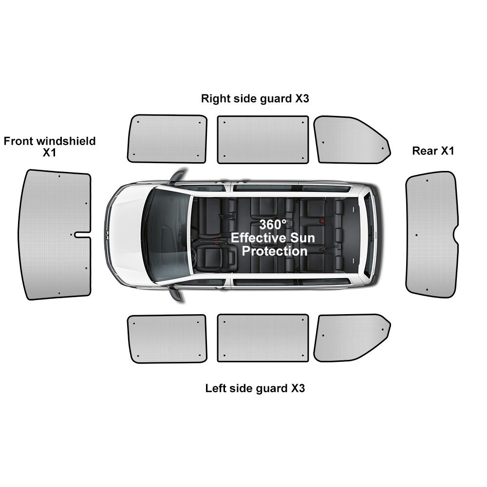 8PCS Sun Shade with Storage Bag Internal Thermal Blind Window Car Windscreen Protection Windscreen for VW T5 T6 SWBGood product