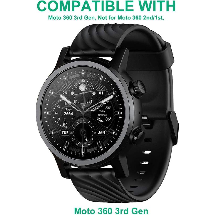 Kissmart Charger for Motorola Moto 360 3rd Gen Smartwatch, Replacement USB Charging Cable Dock Cradle Stand with 3.3ft Cord for Moto 360 3 Smart