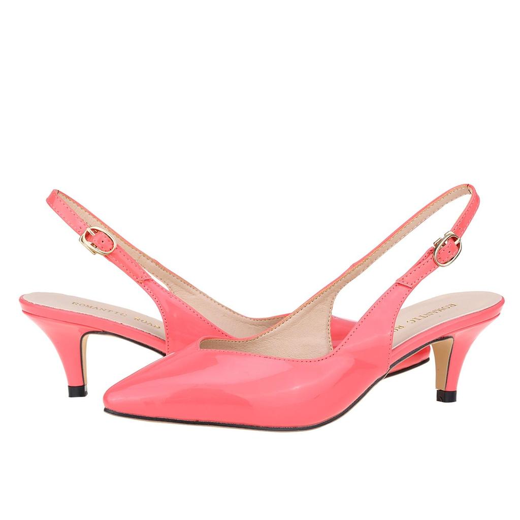 Women's 50mm Pointed Toe Buckle Sandals Slingback Pumps High Heels Kitten Heel Party Wedding Dress Comfortable Shoes Shoe