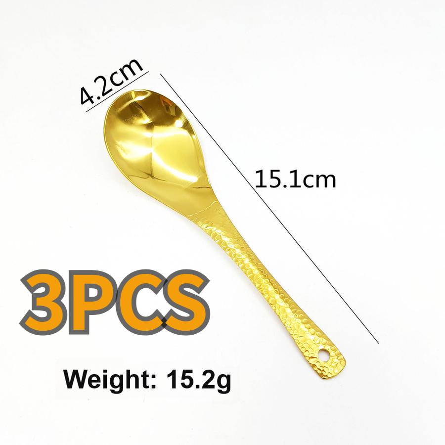 5 шт. Ретро стиль Ложка-молоток Нержавеющая сталь Текстурированная ложка Бытовая Утолщенная обеденная ложка Детская ложка для еды Десертная ложка с высокой визуальностью